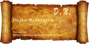 Dajka Nikoletta névjegykártya